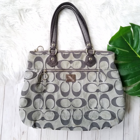 Coach Handbags - Coach Poppy Signature Lurex Glam Tote Bag